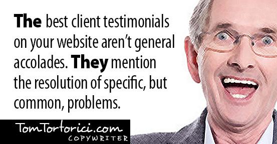 Testimonials should be specific