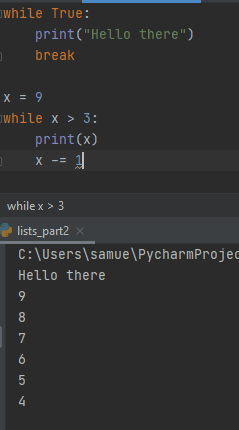 Learning Python: While loops