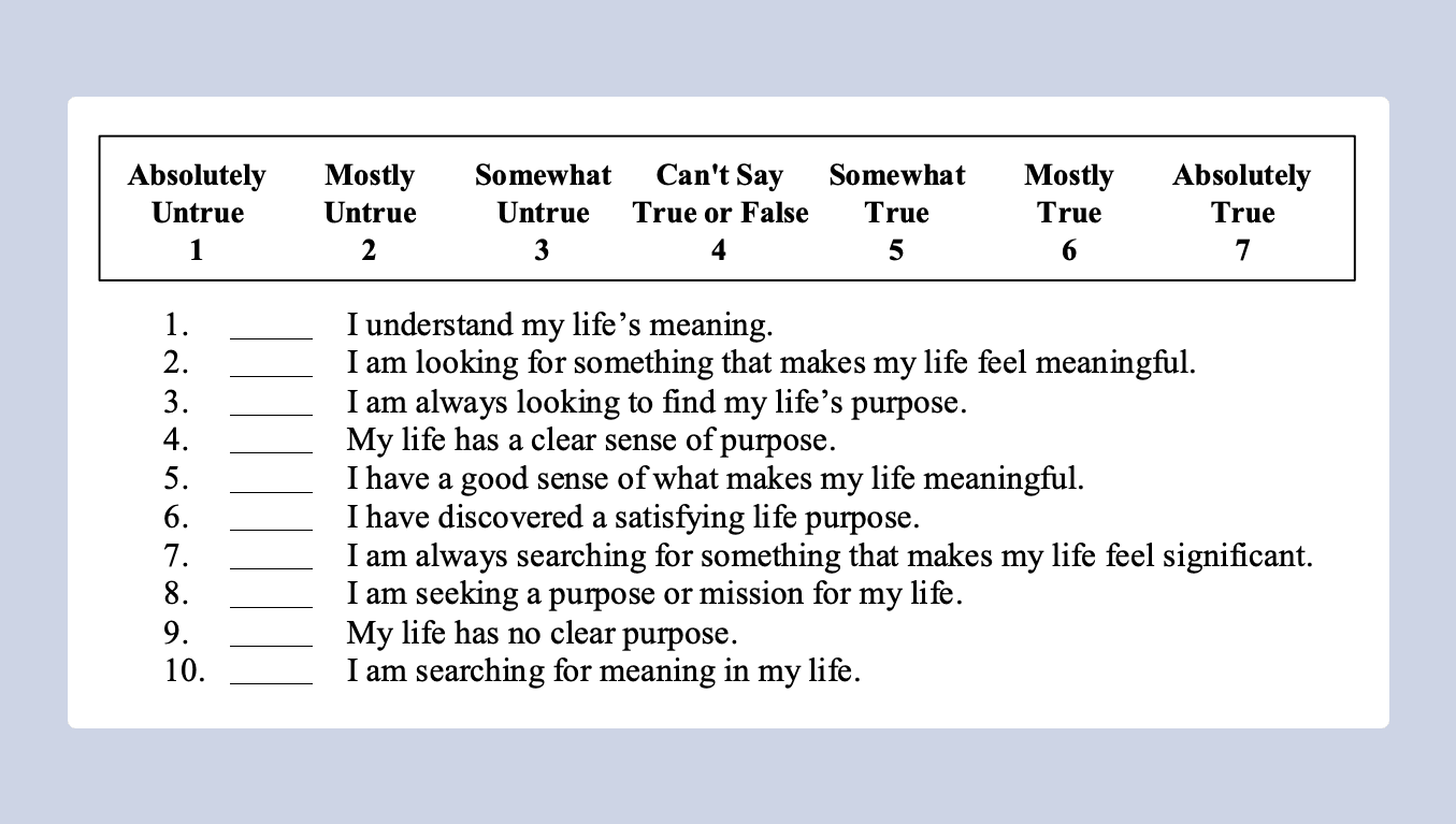 Measuring and fostering meaning in life