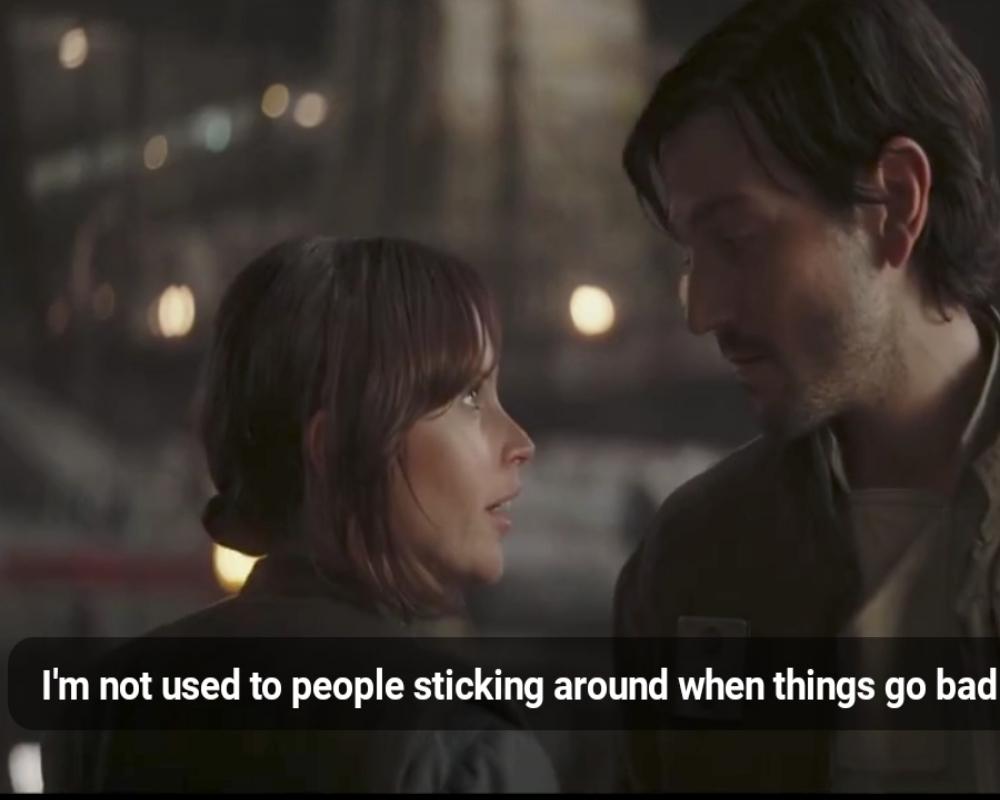 I'm Not Used To People Sticking Around When Things Go Bad