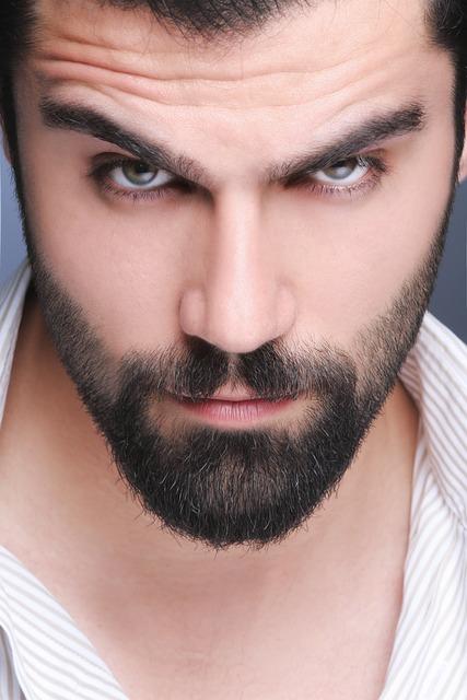 The man's face
